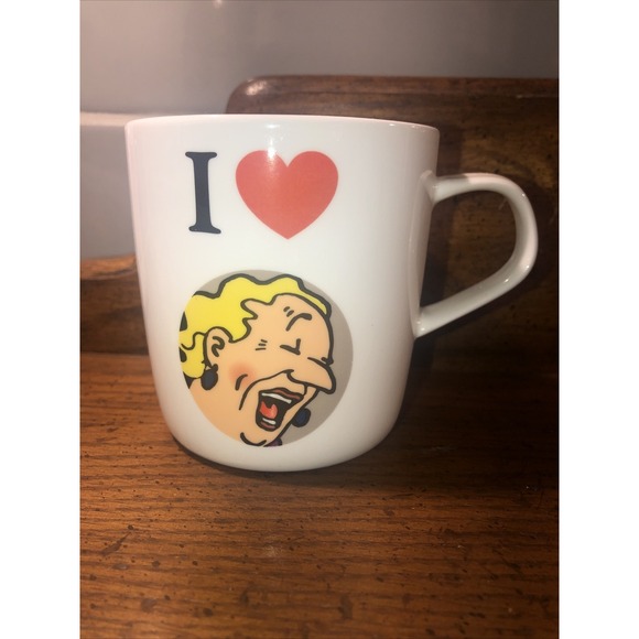 Tintin Coffee Cup Snowy White "I Love Bianca Castafiore" Porcelain 11oz Mug AsIs - Picture 1 of 4